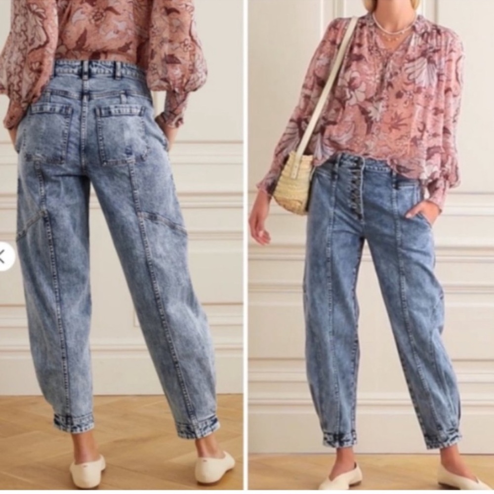 Ulla Johnson Brodie Barrel Acid Wash Jeans - Picture 2 of 16